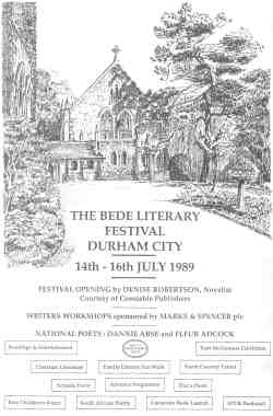 The programme of the 1989 Bede Literary Festival