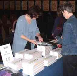 Bound: the bookstall sells copies of the book