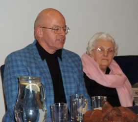 Sid's son, Michael Chaplin, and widow Rene