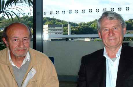 Michael Standen with Jacques Darras in the Gala Studio